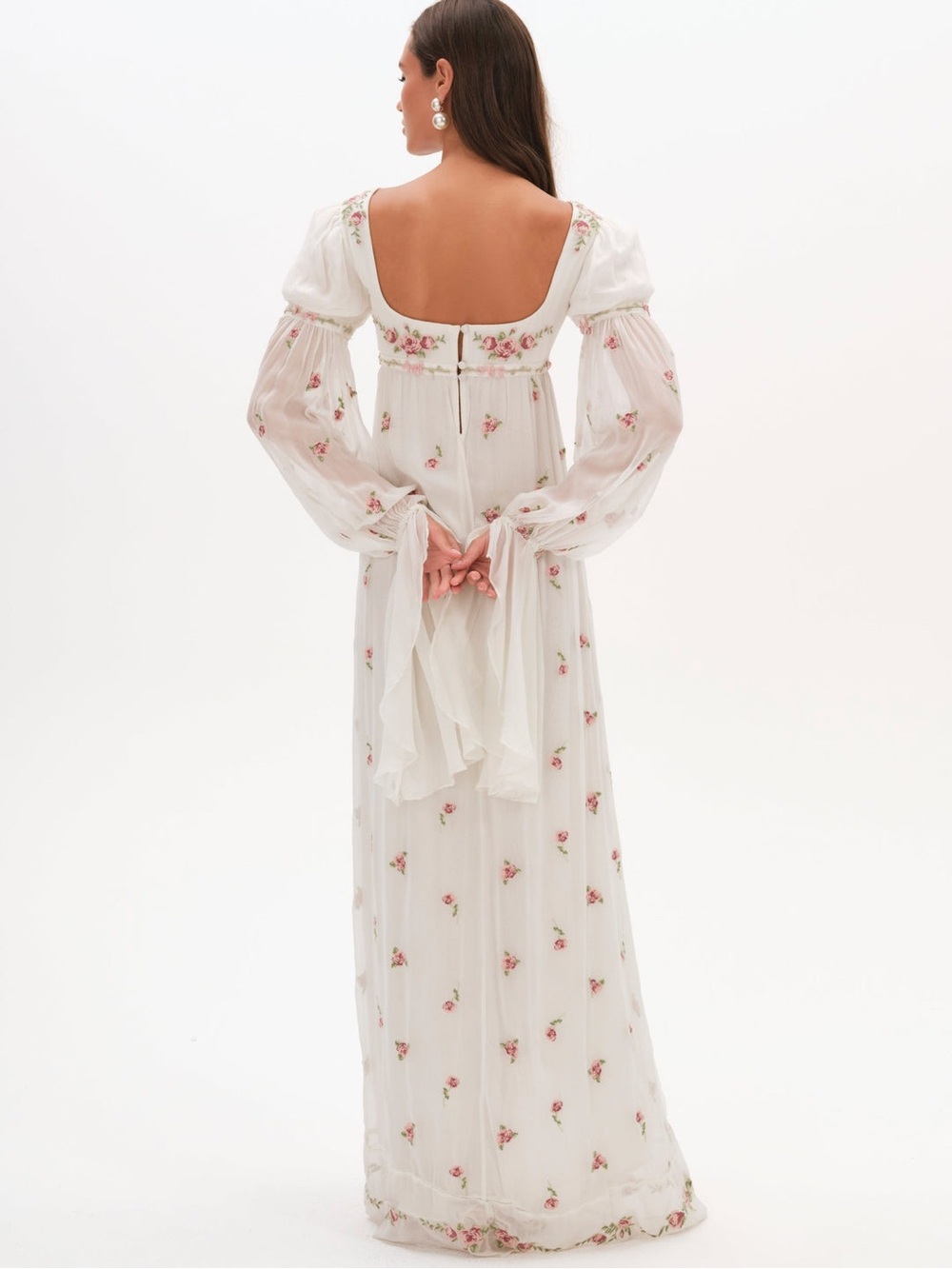 $689 NWT For Love and Lemons “Julianne” Maxi Dress in Cream Sz Small - Picture 3 of 14